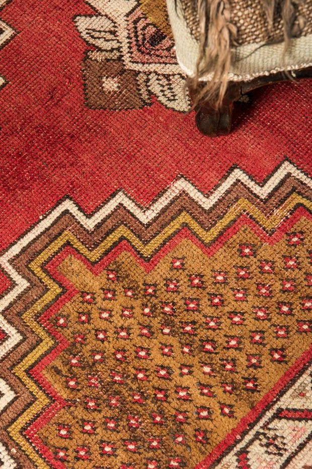 3x11 Red Vintage Turkish Runner Rug