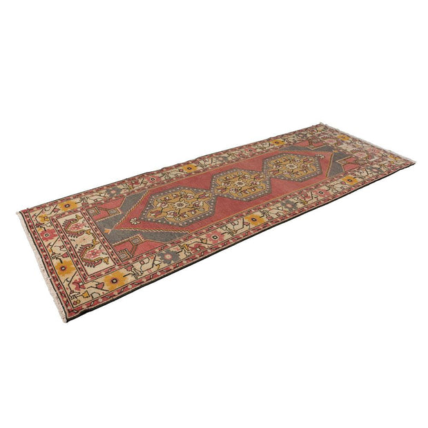 3x9 Red Vintage Turkish Runner Rug