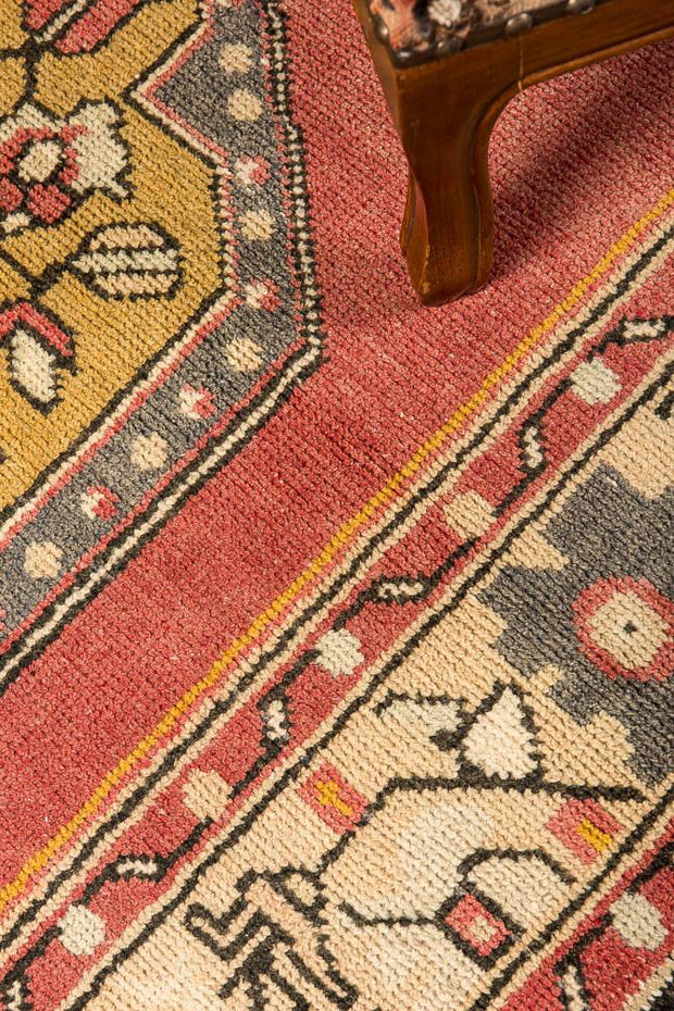 3x9 Red Vintage Turkish Runner Rug