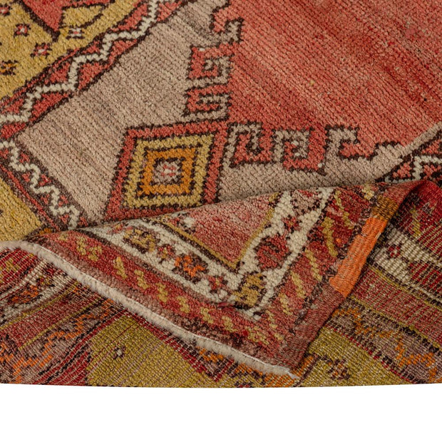 3x3 Red Vintage Turkish Area Rug