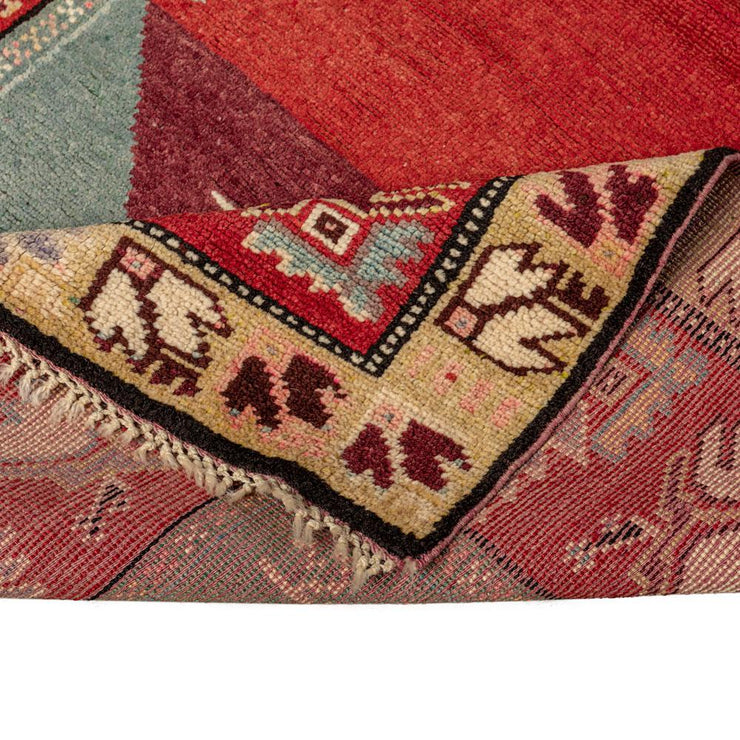 3x11 Red Vintage Turkish Runner Rug