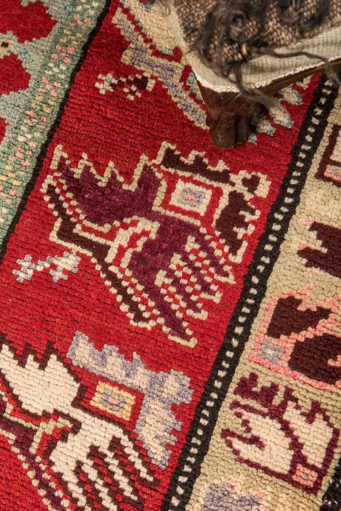 3x11 Red Vintage Turkish Runner Rug