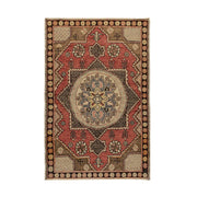 4x6 Red Vintage Turkish Area Rug