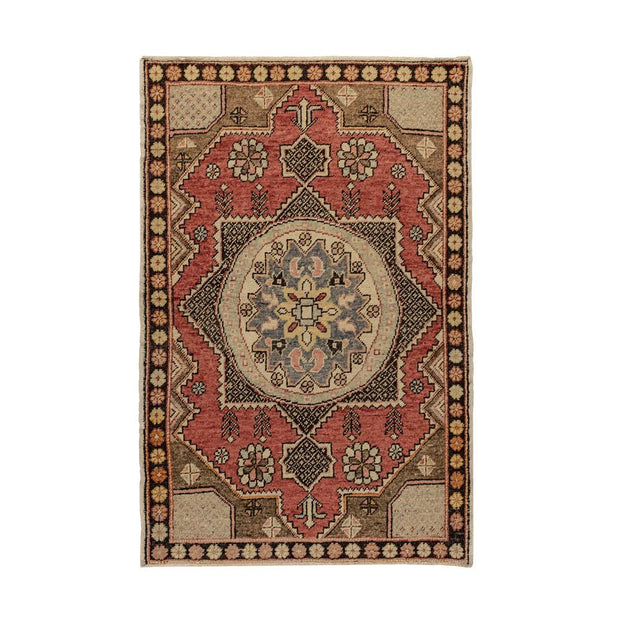 4x6 Red Vintage Turkish Area Rug