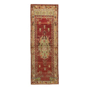 3x10 Red Vintage Turkish Runner Rug