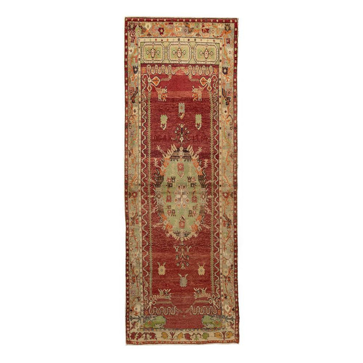 3x10 Red Vintage Turkish Runner Rug