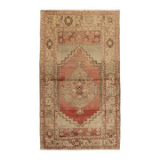 3x6 Red Vintage Turkish Area Rug