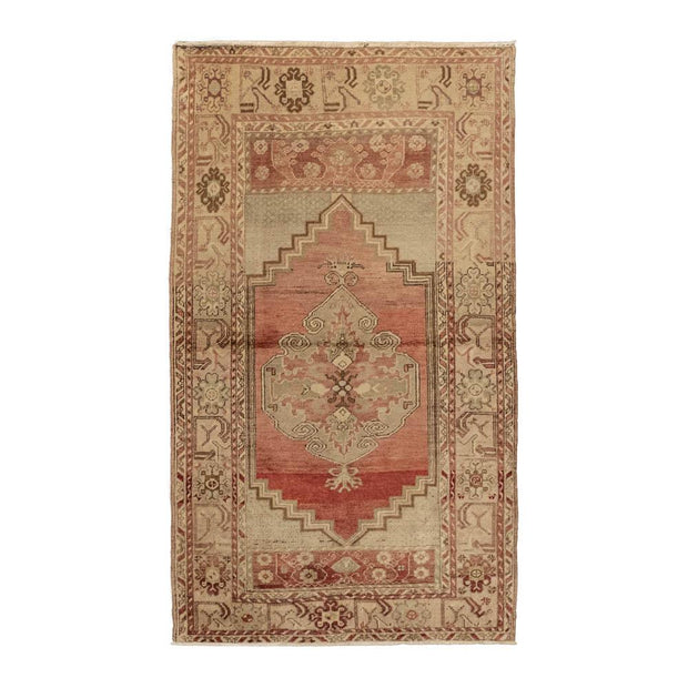 3x6 Red Vintage Turkish Area Rug