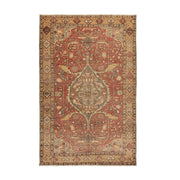 4x6 Red Vintage Turkish Area Rug