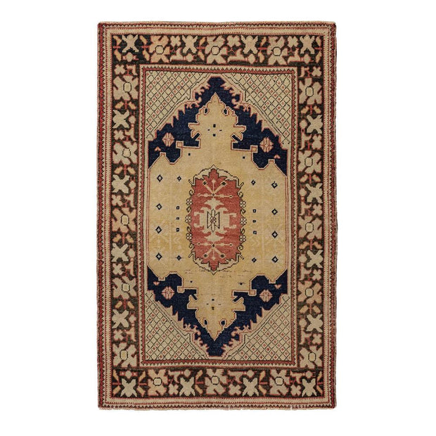 4x6 Green Vintage Turkish Area Rug