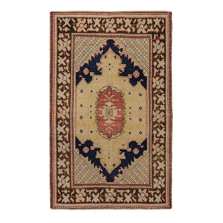 4x6 Green Vintage Turkish Area Rug