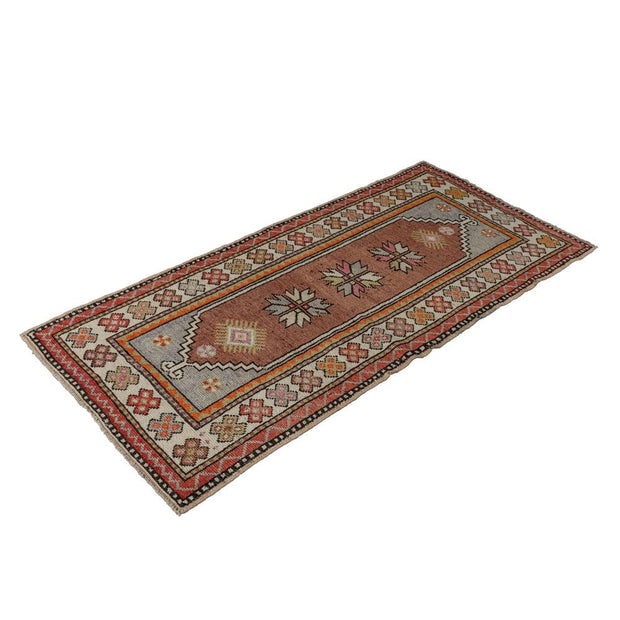 2x5 Red Vintage Turkish Area Rug