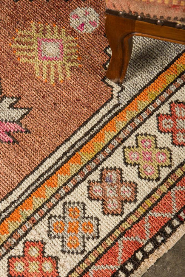 2x5 Red Vintage Turkish Area Rug
