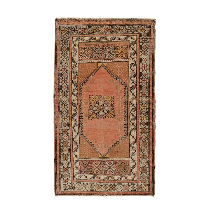 2x5 Pink Vintage Turkish Area Rug