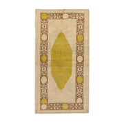 3x5 Beige Vintage Turkish Area Rug