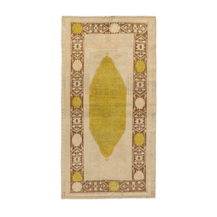 3x5 Beige Vintage Turkish Area Rug