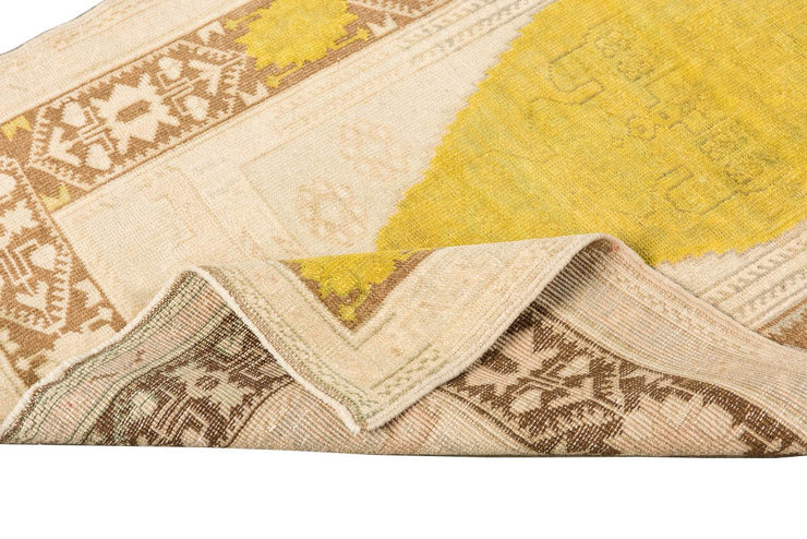 3x5 Beige Vintage Turkish Area Rug