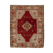 3x4 Red Vintage Turkish Area Rug