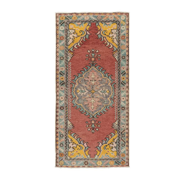 2x5 Red Vintage Turkish Area Rug