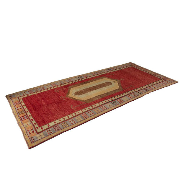 4x9 Antique Red Vintage Turkish Runner Rug