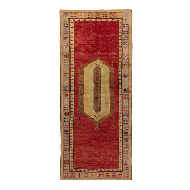 4x9 Antique Red Vintage Turkish Runner Rug