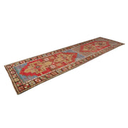 3x14 Red Vintage Turkish Runner Rug