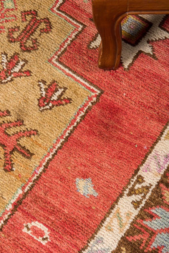 3x14 Red Vintage Turkish Runner Rug