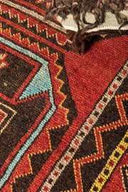 3x12 Red Vintage Turkish Runner Rug