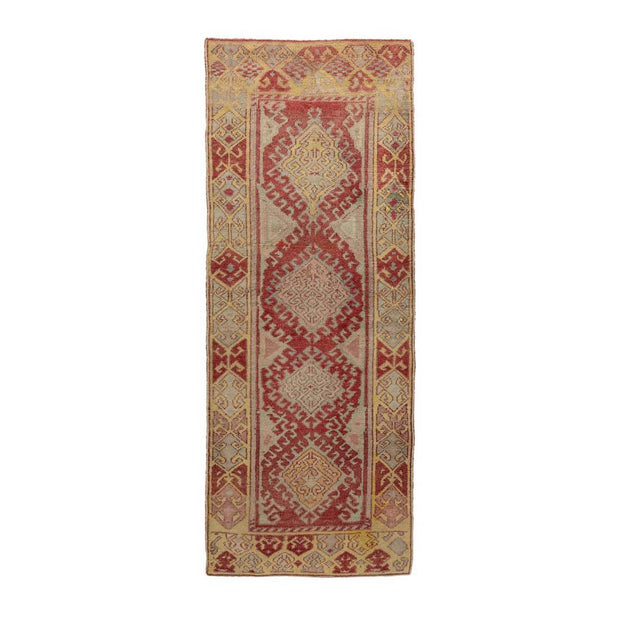 3x8 Red Vintage Turkish Runner Rug