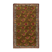 3x5 Brown Vintage Turkish Area Rug