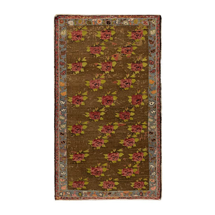 3x5 Brown Vintage Turkish Area Rug