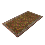 3x5 Brown Vintage Turkish Area Rug