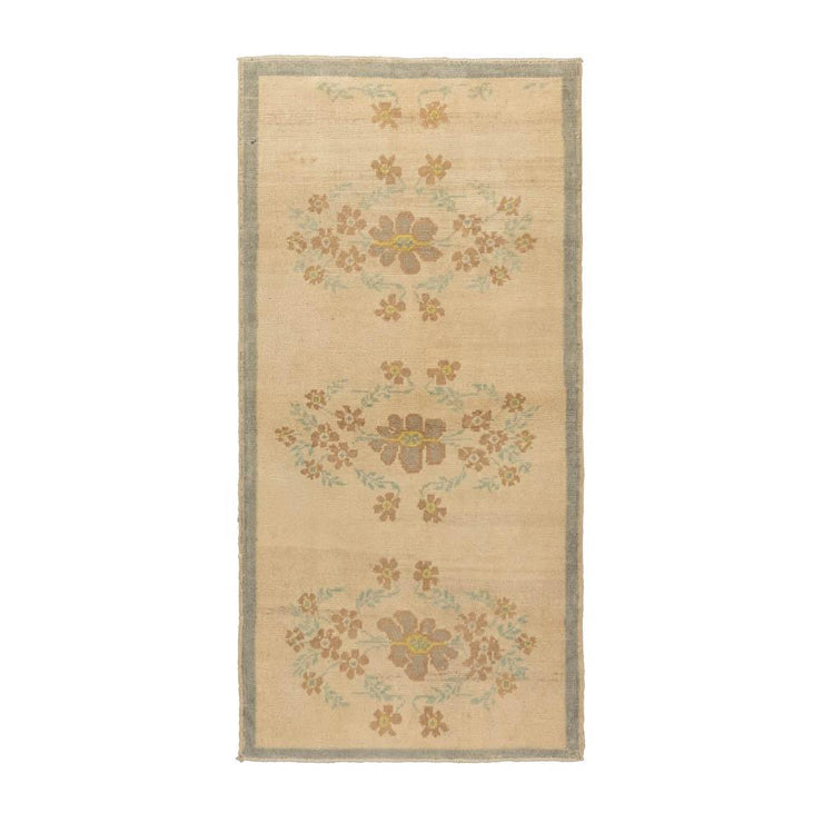 3x6 Beige Vintage Turkish Area Rug