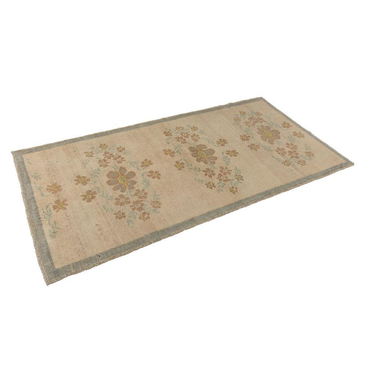 3x6 Beige Vintage Turkish Area Rug