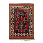 4x6 Red Vintage Turkish Area Rug