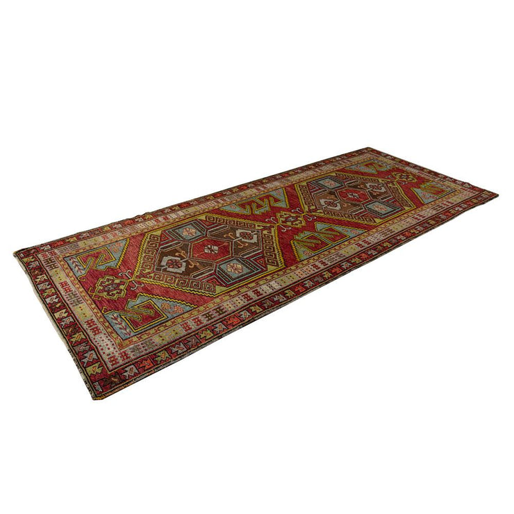 4x10 Red Vintage Turkish Runner Rug