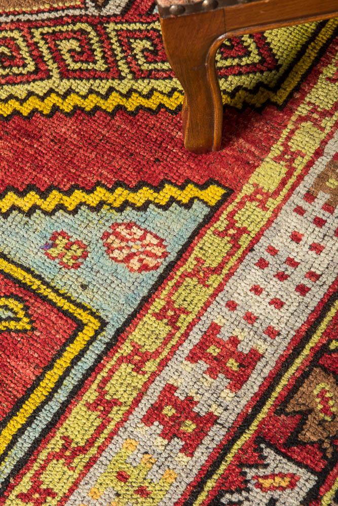 4x10 Red Vintage Turkish Runner Rug