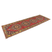 3x9 Red Vintage Turkish Runner Rug