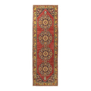 3x9 Red Vintage Turkish Runner Rug