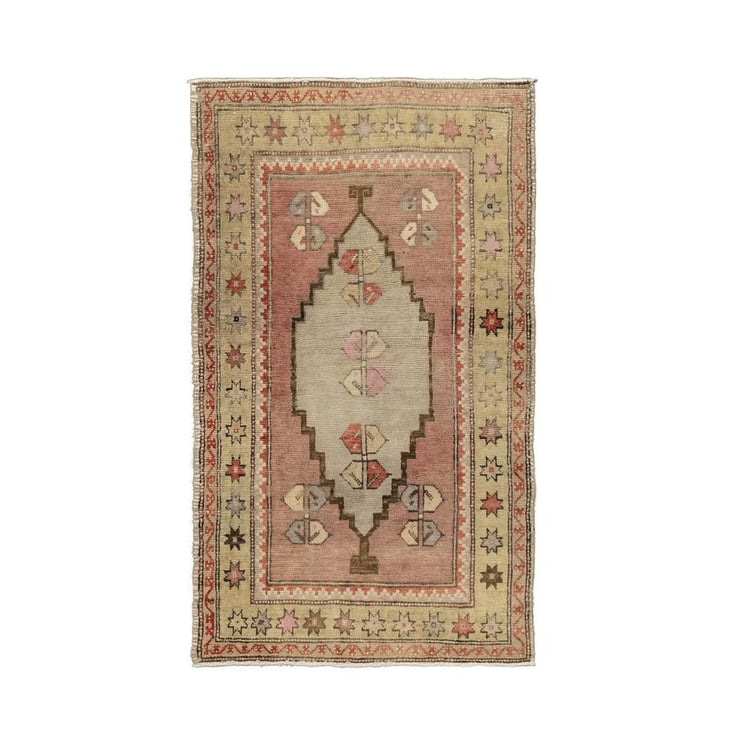 2x4 Beige Vintage Turkish Area Rug