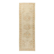 3x10 Beige Vintage Turkish Runner Rug