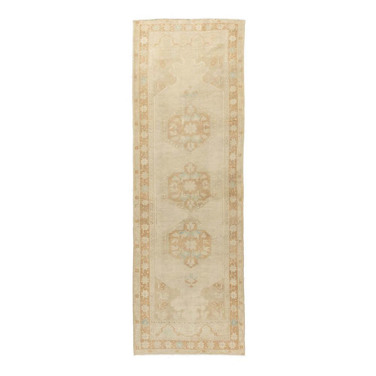 3x10 Beige Vintage Turkish Runner Rug