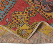 4x7 Red Vintage Turkish Runner Rug