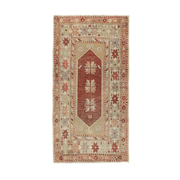 2x4 Red Vintage Turkish Area Rug