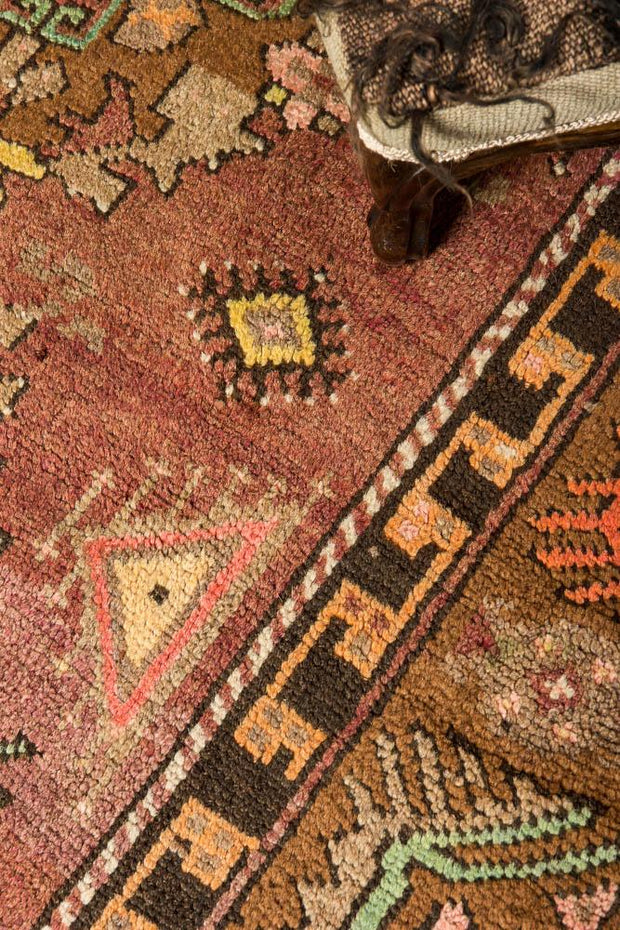 4x12 Brown Vintage Turkish Runner Rug