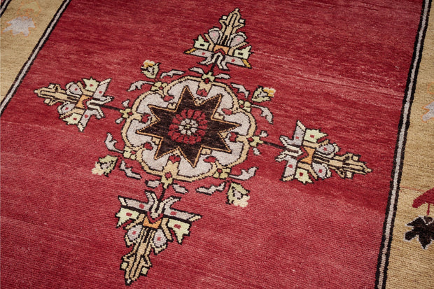 4x14 Red Vintage Turkish Runner Rug