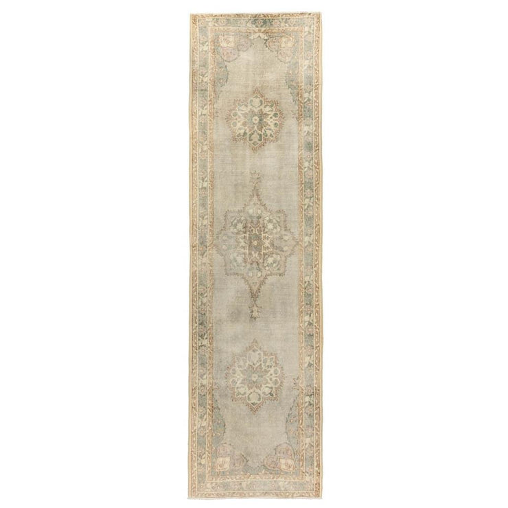 3x11 Blue Vintage Turkish Runner Rug