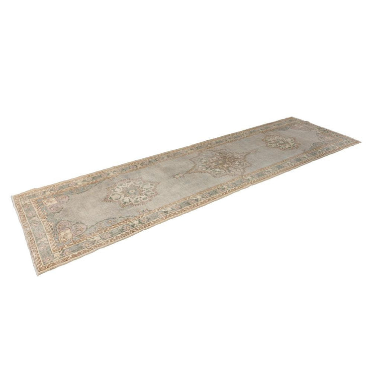 3x11 Blue Vintage Turkish Runner Rug