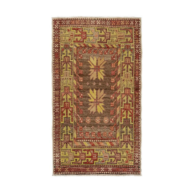 2x4 Brown Vintage Turkish Area Rug