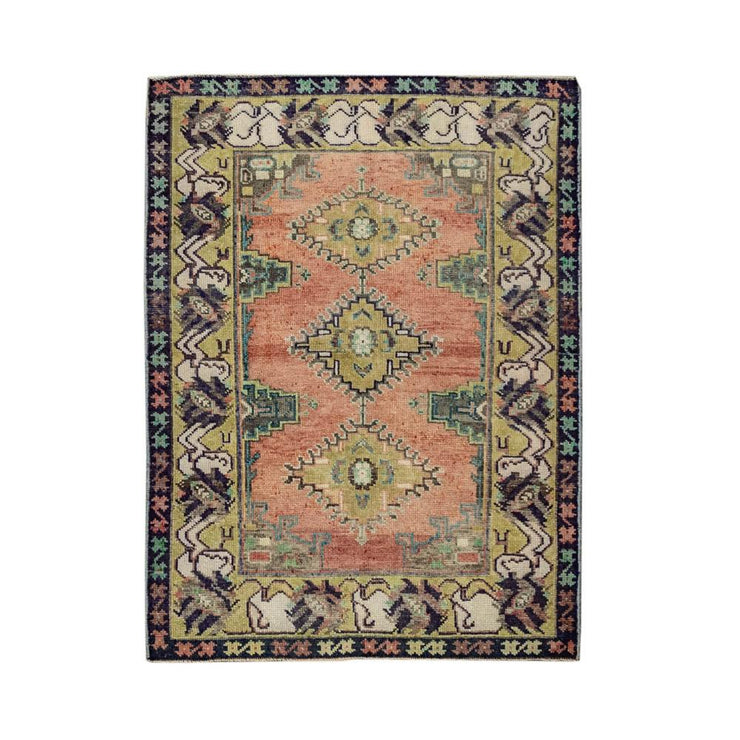 3x4 Pink Vintage Turkish Area Rug